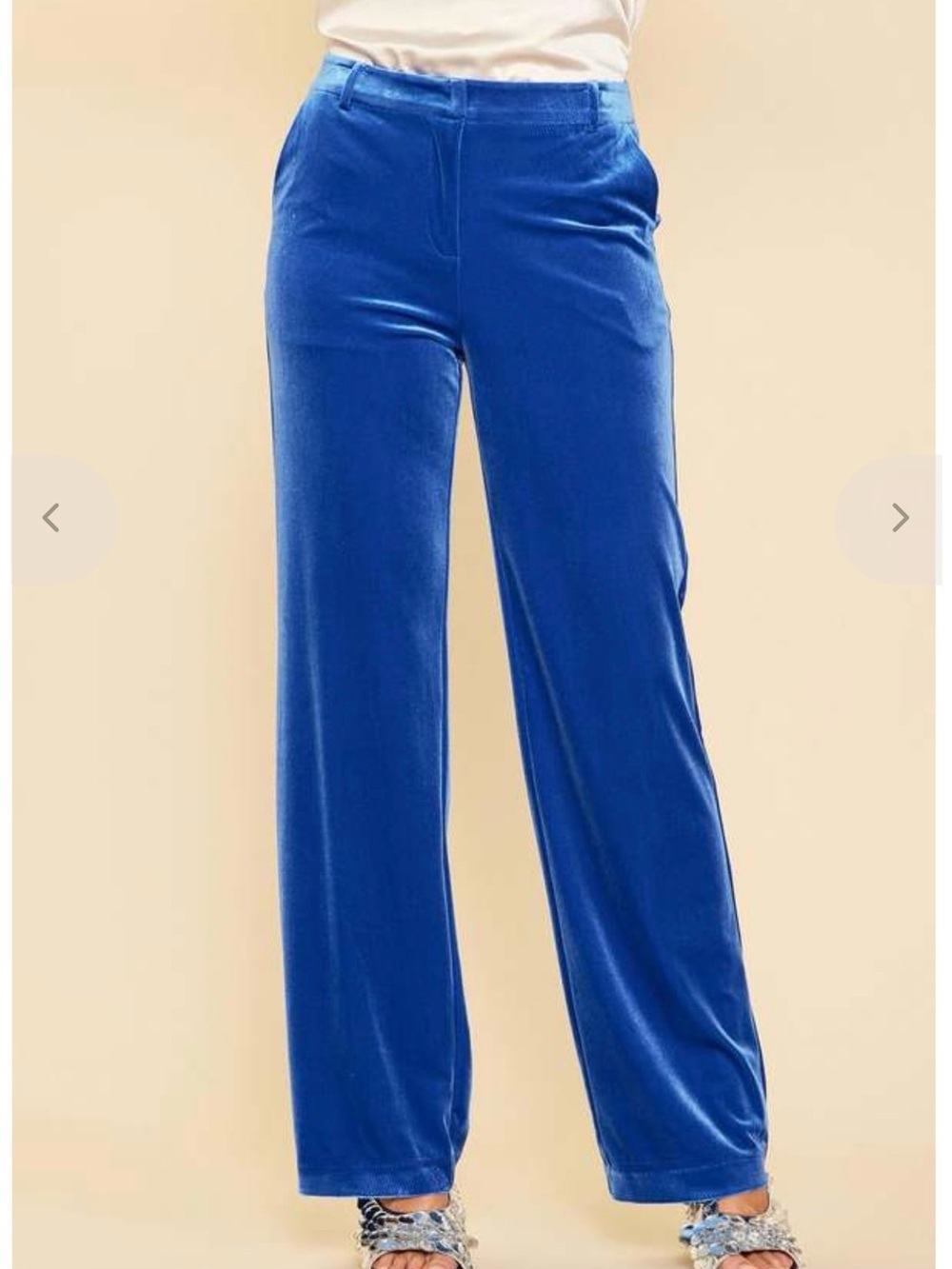 Skies Are Blue Velvet Wide Leg Pants in Royal Blue